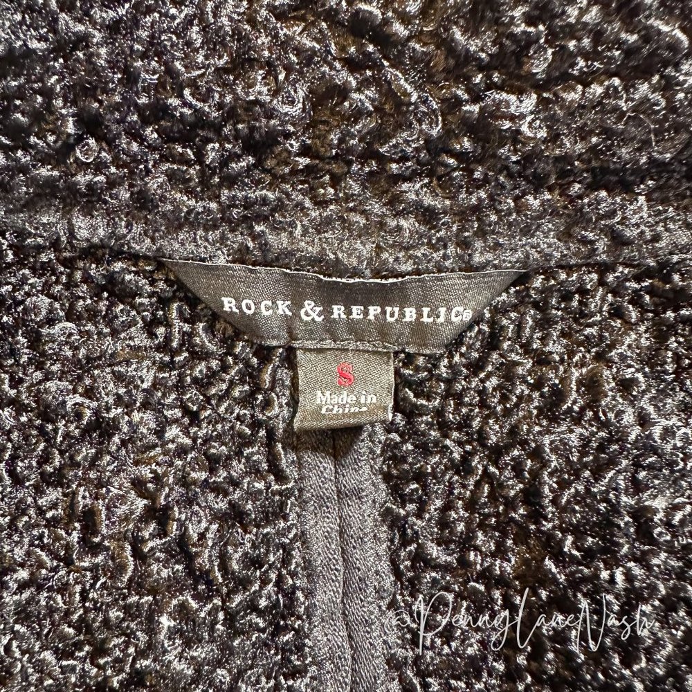 Rock & Republic Mixed Media Moto Jacket Black - Picture 7 of 14
